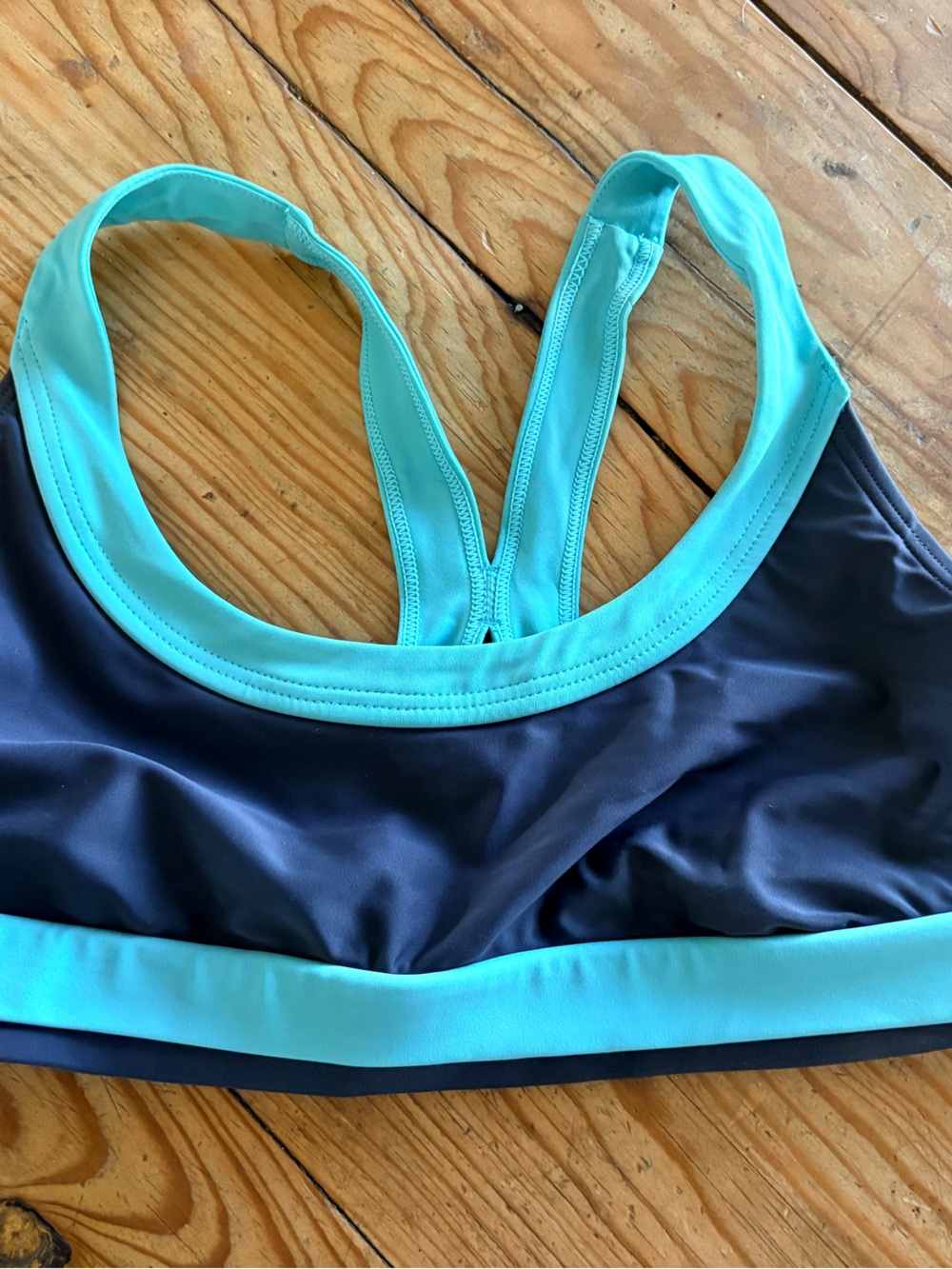 Prana Two-Tone Teal and Navy Sports Bra